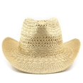 thumbnail image 7 of Hand‑Woven Paper Straw Cowboy Hat Hollow Knit Wide Brim Sun Hat Unisex Outdoor Beach Travel Sun‑Protection Fedora Hat for Men Adults, 7 of 7