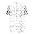 thumbnail image 4 of Women's Tops Summer Crew Neck Polka Dots Pleated Short Sleeve Tunic Shirts Casual Loose Soft Comfortable Blouses (XL, White), 4 of 5