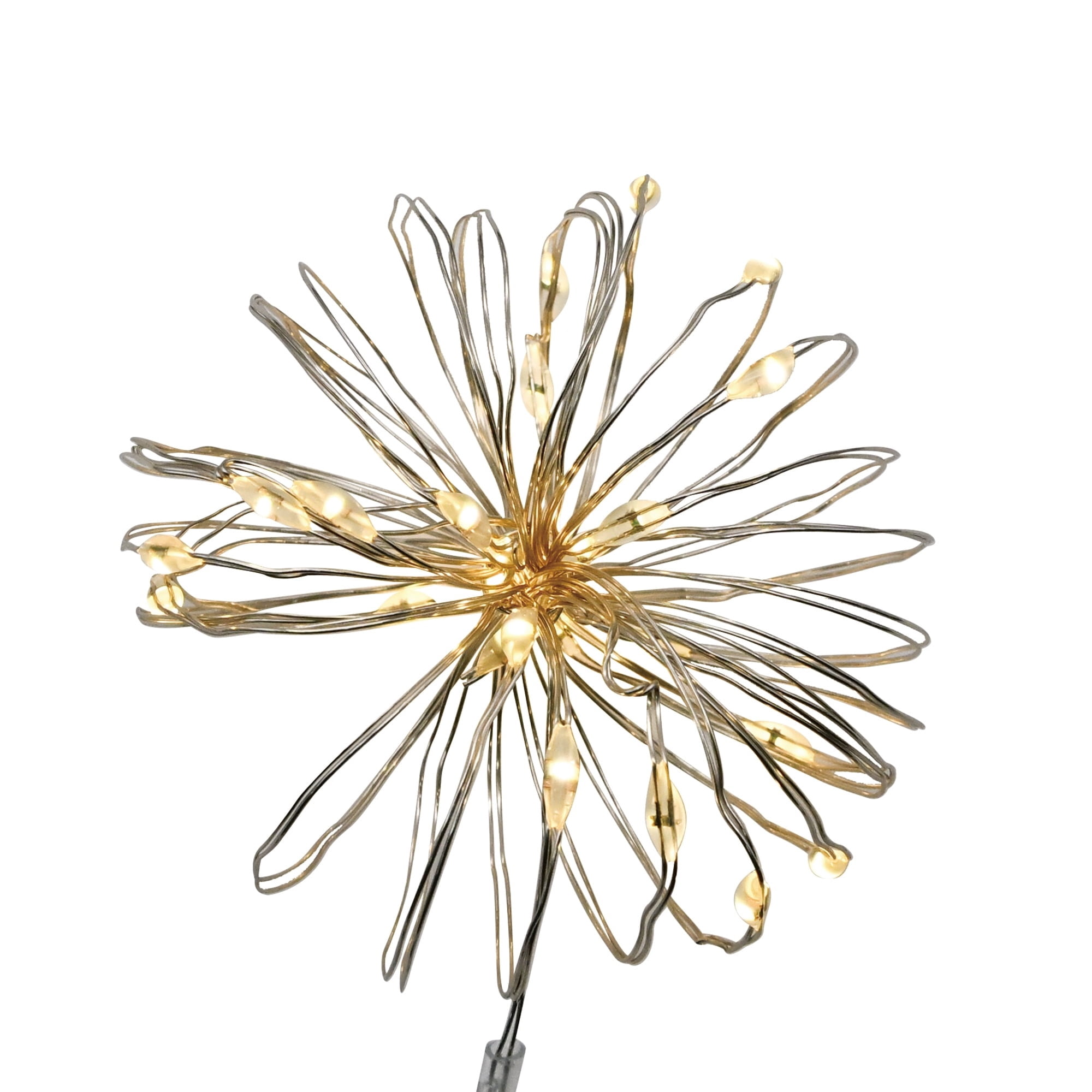 Indoor 25-Count Battery-Operated LED 3-Function Ultra Slim Wire Christmas String Lights, Warm White, Silver Wire, 8', by Holiday Time