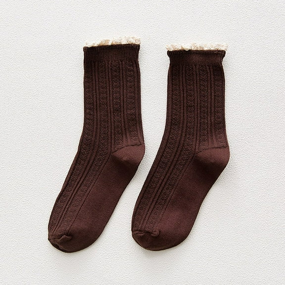 Dyfzdhu Women Casual Lace Socks Knit Socks High Ankle Warm Socks