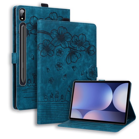 DWaybox Case for Samsung Galaxy S10 FE Plus 13.1 inch 2025 Model X620 / X626B – Folio Cute Cartoon Shockproof Cover with Card Slots, Adjustable Stand & Anti-Scratch Embossed Design -Blue