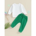 thumbnail image 4 of Suealasg Toddler Baby Boy Saint Patrick's Day Outfits 6M 1T 2T 3T Kids Boy Long Sleeve Letter Print Sweatshirt Pants Set 2 Piece Little Boys Spring Ireland Festival Clothes, 4 of 9