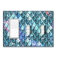 thumbnail image 1 of WIRESTER Triple 1-Gang Decorator Light Switch and 2-Gang Toggle Wall Plate/Switch Plate Cover, Glass Dragon Scales, 1 of 6