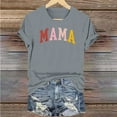 thumbnail image 4 of Penkiiy Mama Shirt Womens Mama Letter Printed T-Shirt Mother's Day Short Sleeve Tops 2XL Gray, 4 of 5