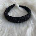 thumbnail image 3 of Sonducket Diademas con cuentas de cristal, tocado bohemio, accesorios flexibles para el cabello, diademas, tocados para mujer, boda Accesorio para el cabello Negro, 3 of 6