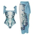 thumbnail image 1 of Maillot de Bain une Pièce pour Femmes avec Jupe de Plage Paréo Imprimé Floral Rétro Ensemble Bikini Deux Pièces, 1 of 5