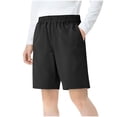 thumbnail image 3 of HAOTAGS Boys Girls Uniform 5" Shorts (4-15), Lightweight Summer School Pants Elastic Waist Unisex Thin Knee-Length Trousers Black 5-6 Years, 3 of 7