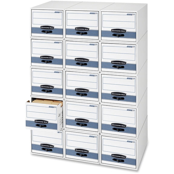 BANKERS BOX STOR/DRAWER STEEL PLUS FILING, LETTER, WHITE, 6PK FILING BOX