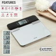 thumbnail image 5 of Taylor Premium Glass LED Body Composition Scale with 8 User Profiles, 440lb Capacity, Black, 5 of 11