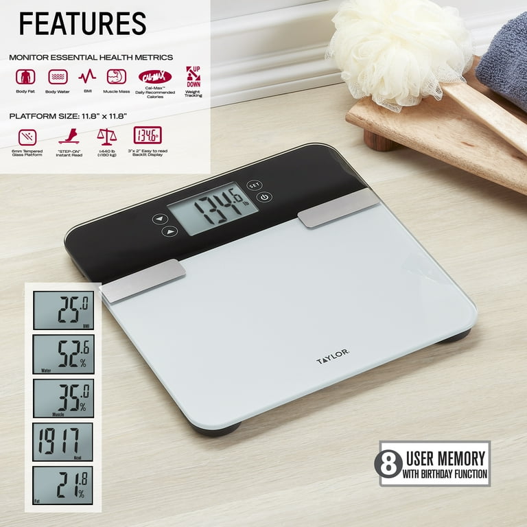 Taylor Premium Body Composition Scale, 440 lb Capacity photo 3