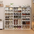 thumbnail image 5 of ZARKEA Adult 7-Tier Adjustable Shelves Freestanding Shoe Rack with Wall Anchor, White, Holds up to 20-Pairs of Shoes, 5 of 7