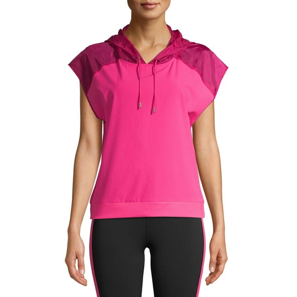Avia Women's Hooded Short Sleeve Sweatshirt