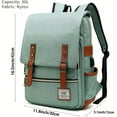 thumbnail image 5 of Vintage-Inspired Unisex Canvas Travel Backpack with USB Charging Port, Lightweight Water-Resistant Oxford Material, Adjustable Padded Straps, Magnetic Snap & Zipper Closure, Fits 15.6" Laptop, 16.5", 5 of 5