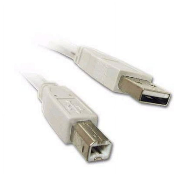 6ft USB Cable for: Brother Printer Wireless Monochrome Printer, Dark Grey (HL2280DW) - White / Beige