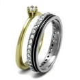 thumbnail image 4 of Womens Rings Two-Tone IP Gold (Ion Plating) Stainless Steel Ring with AAA Grade CZ in Clear TK3108, 4 of 4