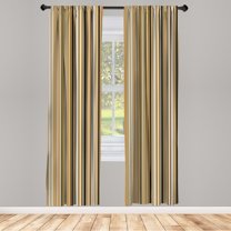 Ambesonne Striped Curtains, Geometric Abstract Vintage, Pair of 28"x95", Ginger