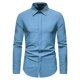 thumbnail image 1 of Hombres Bordado Casual Slim Fit Manga larga Turndown Colorblock Tops Blusa Pompotops oipoqjl26031, 1 of 9