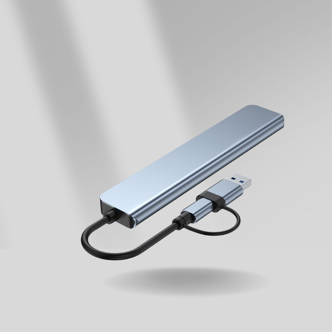 Ethos 8-in-1 USB C Hub New Type-C Adapter Silver