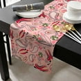 thumbnail image 3 of Boho Pink Floral Cotton Linen Table Runner 13 x 90 inch Farmhouse Botanical Vintage Paisley Flower Non-slip Rectangular Dining Table Decor for Wedding Party Holiday Dinner, 3 of 8