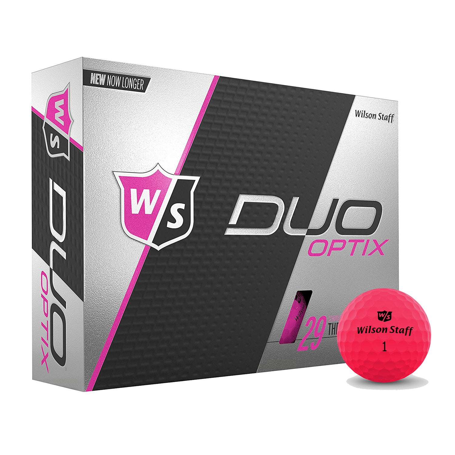 Wilson Staff Duo Soft Optix Proton Low Compression Golf Balls, Pink, 12