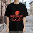 thumbnail image 3 of T Shirt for Men, Ignite Your Fire,Volcano Print, Vintage Graphic Tees Men, 23930927,3XL, 3 of 8