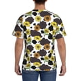 thumbnail image 3 of Vsdgher Black Cow Sunflowers Print Men's Dry Fit Mesh Athletic Shirts Moisture Wicking Tennis T-Shirt Tops, 3 of 9