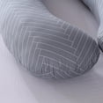 thumbnail image 4 of JShteea Funda Almohada para Embarazadas en Forma U Funda Cojín Con Algodón (raya Gris), 4 of 8