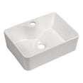 thumbnail image 3 of Acid Resistant & Smooth Surface - Above Counter White Ceramic Vessel Sink for Home Bathroom, 3 of 5