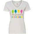 thumbnail image 3 of Inktastic All You Need is Ice Cream, Ice Cream Cone, Sundae Women's V-Neck T-Shirt, 3 of 5