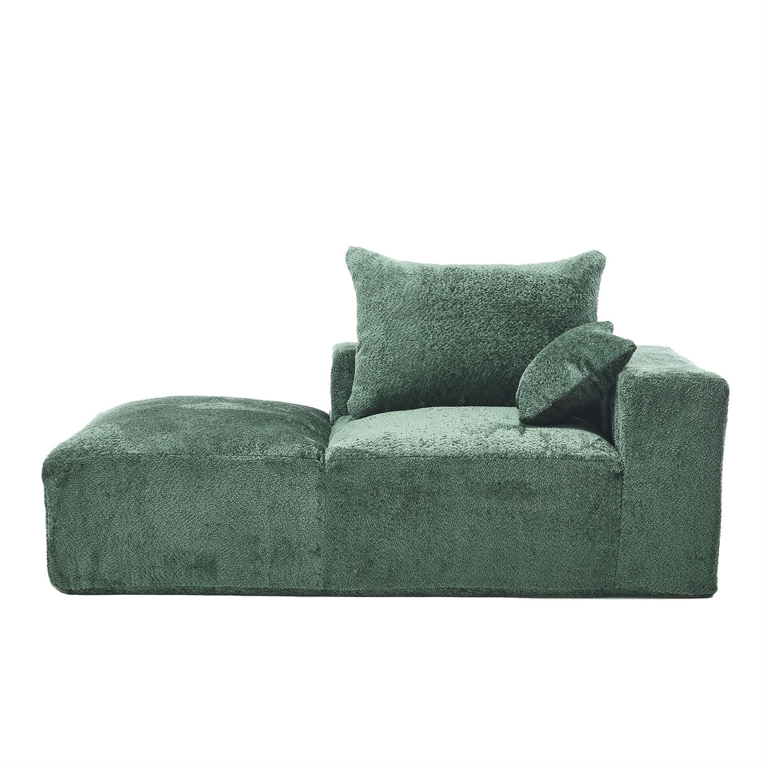 Demi Bonn 67" Memory Foam 2-Seater Sofa, Comfy Chenille Fabric Couch, No Assembly Needed, Portable Modern Deep Seat for Living Room, Bedroom, Apartment, Green