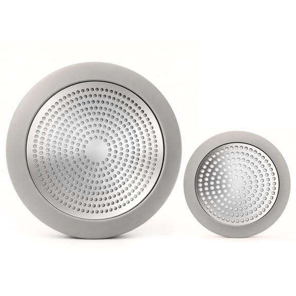 Universal Drain Strainer with Silicone Rim, Stainless Steel Floor Drain Hair Catcher, Shower Drain Cover, Anti-Clog Drain Filter Cover for Bathroom Bathtub Kitchen Sink
