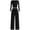 Black, variant on Women's Fall Trendy 2 Piece Outfits Lounge Sets Long Sleeve Top Henley Shirts Wide Leg Pants Travel Clothes