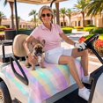 thumbnail image 3 of Golf Cart Seat Covers for 2 Seater,Pink Blue Microfiber Cart Seat Towel Blanket,Buffalo Plaid Checker Modern Gingham Lattice Absorbent Breathable NonSlip Bench Seats Protector for Golf Course 51"x31", 3 of 9