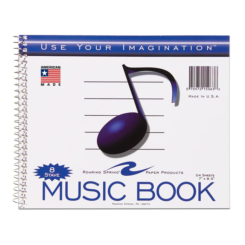 MUSIC NOTEBOOK 7"x8.5" 8 STAVE