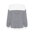 thumbnail image 6 of Haitryli Long Sleeve Adaptive Sweatshirt for Womens Striped Tear-away Press Buttons Recovery Shirt With Pocket Navy Blue XXL, 6 of 7