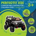 thumbnail image 3 of Okybaby 24V Kids Ride on Truck Car with Parents Remote,400W Motor, Electric Power Ride on Toy Car with High Chassis, Four-wheel Suspension, LED Light,USB,Bluetooth,MP3 for Kids Aged 3+,Black, 3 of 8