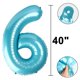 thumbnail image 3 of Balloon Kelfuoya - Lámina de mylar (40 cm), color azul claro, número 16, 3 of 4