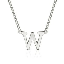 Solid 14k White Gold Letter Name Personalized Monogram Initial Necklace (16 Inch) (6mm) (spring-ring) White Gold Initial