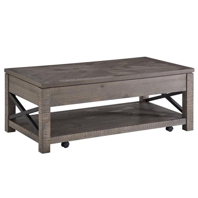Steve Silver Co. Table Basse Relevable en Bois Flotté avec Rangement et Roulettes Cachées, Bois Flotté