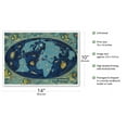 thumbnail image 2 of Global World Route Map - France - Planisphere - Vintage Airline Travel Poster by Lucien Boucher c.1962 - Master Art Print 10in x 14in, 2 of 4