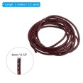 thumbnail image 2 of Uxcell Round Braided Leather Cord, 3mm Genuine Braided Leather Cords, Wine Red(2.2 Yards), 2 of 6
