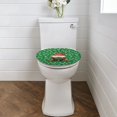 thumbnail image 2 of ZIATUBLE Christmas Santa Claus Toilet Lid Seat Cover with Elastic Edge Toilet Protector Cover Decorative Toilet Seat Covers Lids Reusable Toilet Top Lid Cover Home Accessories Decor, 2 of 6