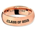 thumbnail image 2 of Tungsten Graduating Class Of 2019 Engraved Love Dad Band Ring 7mm Men Women Comfort Fit 18k Rose Gold Dome Polished, 2 of 4