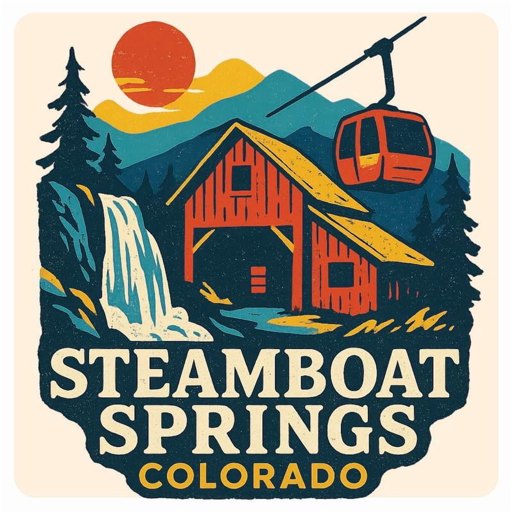 Steamboat Springs Colorado Vintage Design Souvenir Decorative Vinyl Decal Sticker 2-Inch