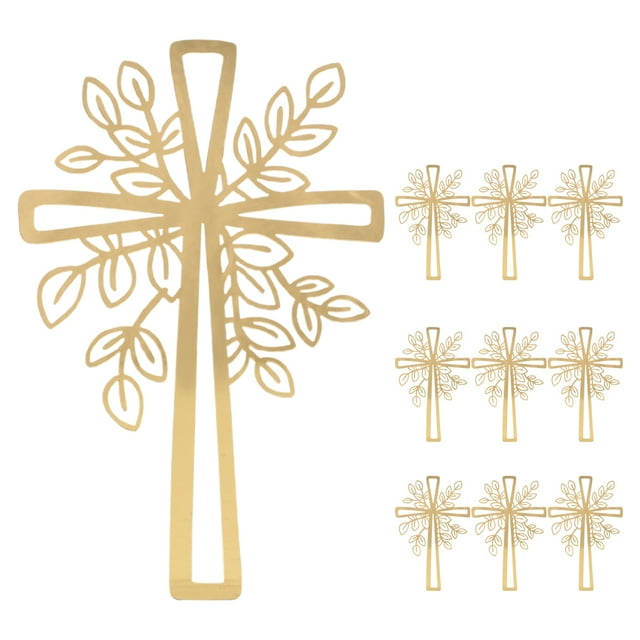 10 adornos de cruz para tartas, ideales para bautizos, primera comunión y baby shower Palillos cristianos portátiles para tartas de boda y cumpleaños