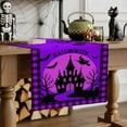 thumbnail image 2 of Table Runner Dresser Scarves 36 Inch Long,Halloween Castle Witch Full Moon Linen Dining Table Runners Purple Black Tree Bat Tabletop Scarf for Wedding Holiday Party Kitchen, 2 of 9