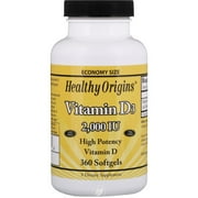 (4 Pack) Healthy Origins Vitamin D3 2000 IU 360 Softgel