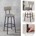 thumbnail image 2 of Cterwk Bar Table Set with 2 Bar Stools PU Soft Seat with Backrest, Gray, 2 of 7