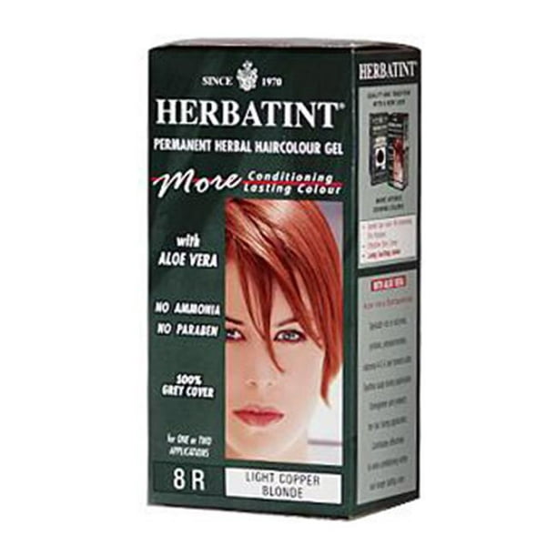 Herbatint Permanent à Base de Plantes Couleur des Cheveux Gel 8R Blonde Cuivre Clair - 135 Ml
