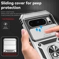 thumbnail image 2 of KOMI for Pixel 8 Pro Case, Google 8 Pro Case with Tempered Glass Screen Protector and Slide Camera Cover, Magnetic Ring Car Mount Holder Kickstand Protective Cases Cover for Google Pixel 8 Pro Silver, 2 of 5